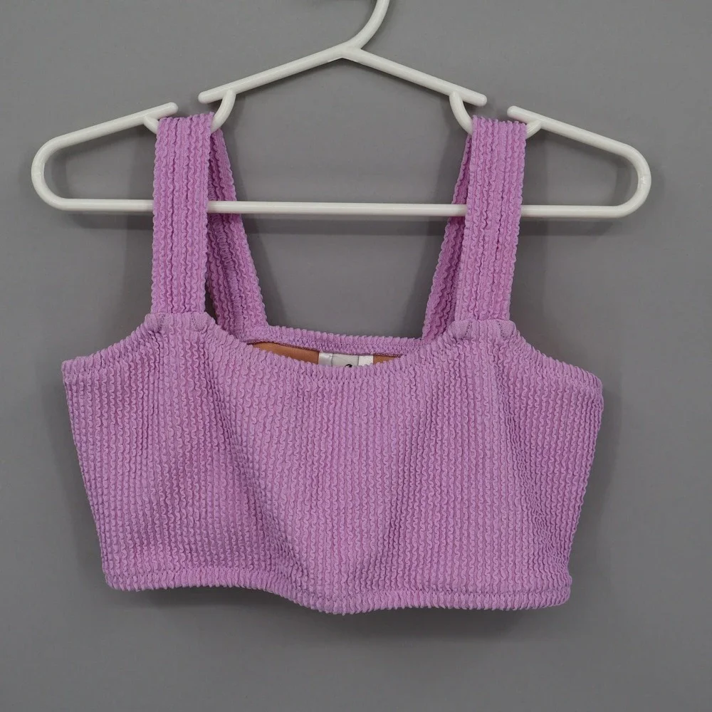 Crewcuts Smocked Swimsuit Top Girls‎ 8 Pink Scrunchie Barbie Beach Pool Swim NWT